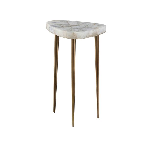 ErinnV x Universal Fino White and Bronze Tall Side Table, image 3