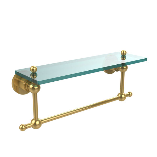 Polished Brass Single Shelf with Towel Bar, image 1