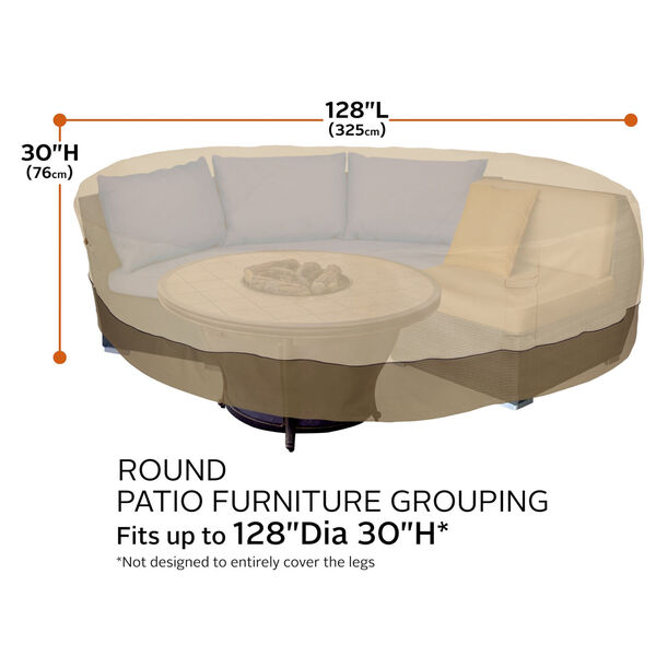 Ash Beige and Brown Round General Purpose Patio Furniture Cover, image 4