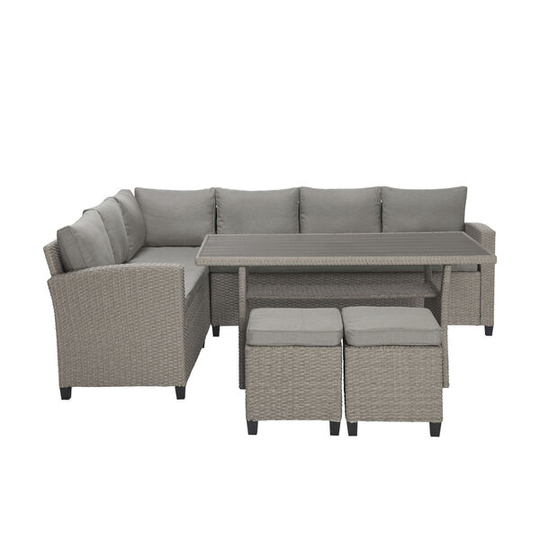 Bali Gray Outdoor Seating and Table Set, 5-Piece, image 3