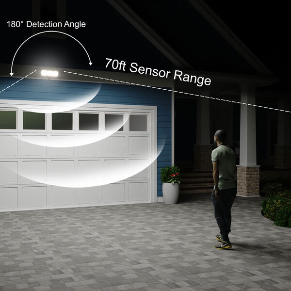 Theta Bronze Three-Light Outdoor Motion Sensor Adjustable Integrated LED Security Flood Light, image 5