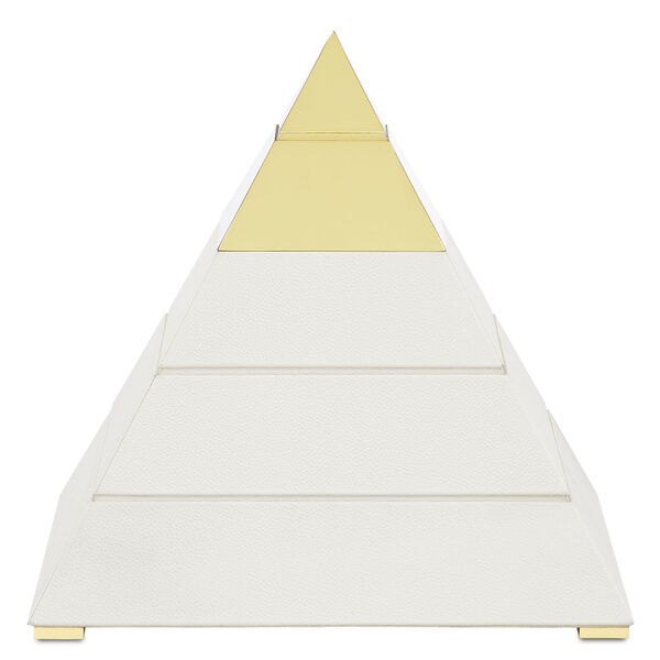 Mastaba White and Polished Brass Large Pyramid, image 2