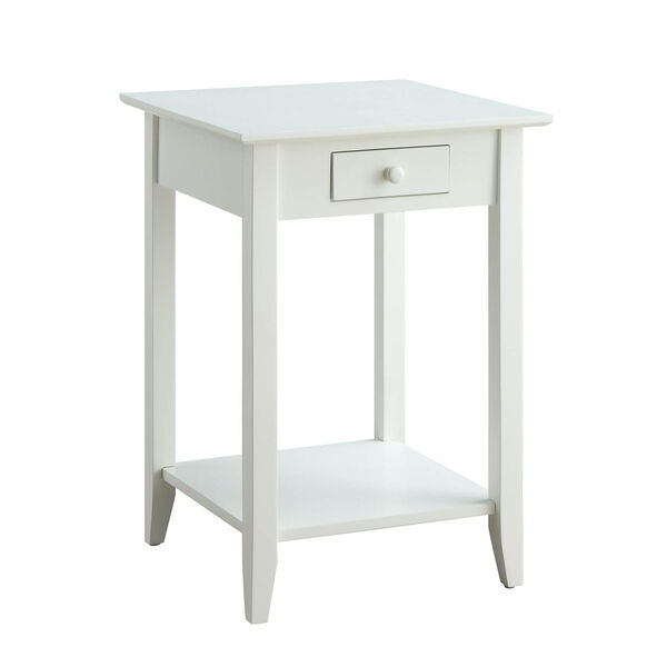 Grace White End Table with Drawer and Shelf, image 3