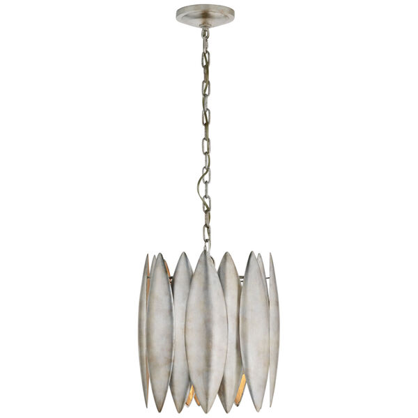 Hatton Small Chandelier in Burnished Silver Leaf by Barry Goralnick, image 1