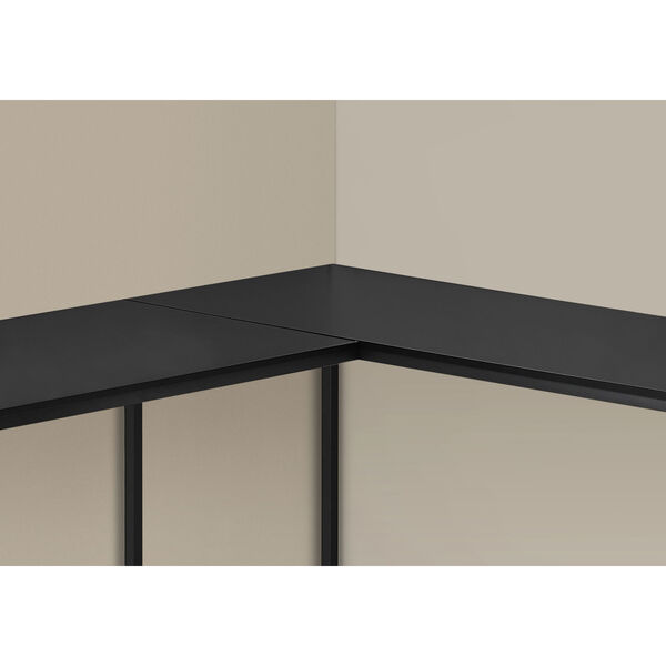 Black 44-Inch L-Shaped Computer Desk, image 3