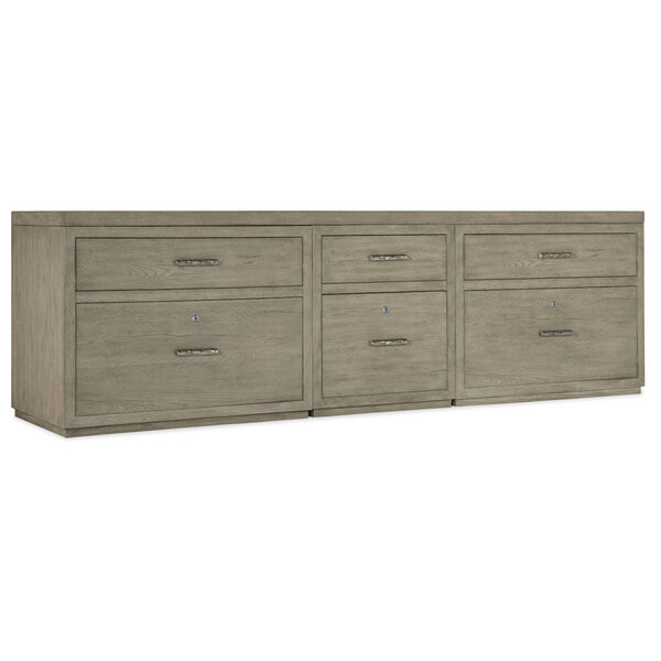 Linville Falls Smoked Gray 96-Inch Credenza with File and Two Lateral Files, image 1