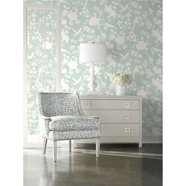 Lillian August Luxe Haven Green Mono Toile Peel and Stick Wallpaper, image 3