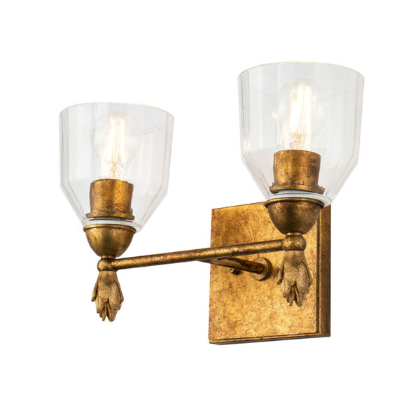 Fun Finial Polished Chrome Gold Two-Light Wall Sconce, image 1