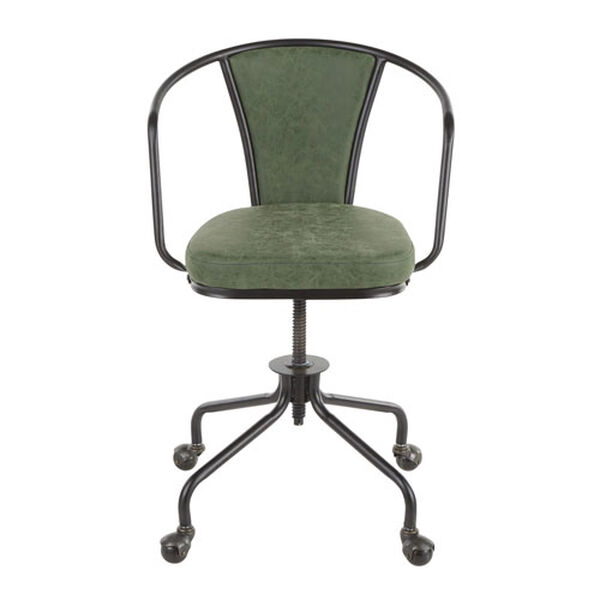 Oregon Black and Green Upholstered Task Chair, image 5