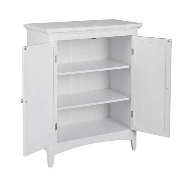 Slone Floor Cabinet with Two Shutter Doors in White, image 2