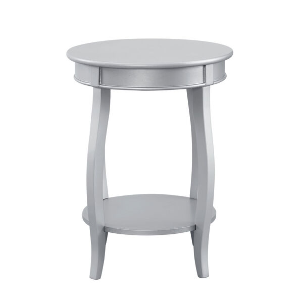 Olivia Silver Round Table with Shelf, image 4