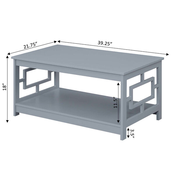 Town Square Gray Coffee Table with Shelf, image 6