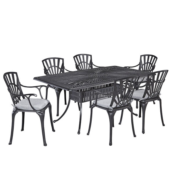 Largo Charcoal 7 Piece Dining Set with Cushions, image 3