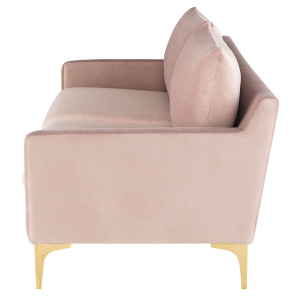 Anders Blush and Brushed Gold Sofa, image 3