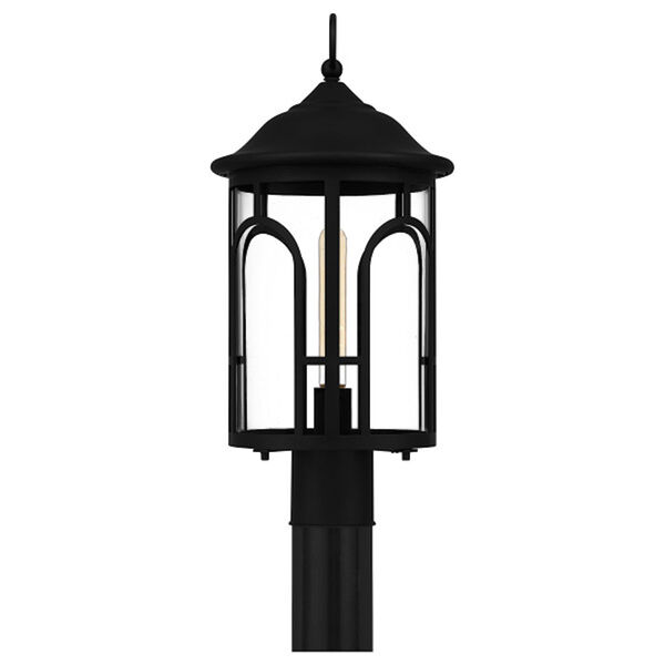 Brampton Matte Black One-Light Outdoor Post Lantern, image 3