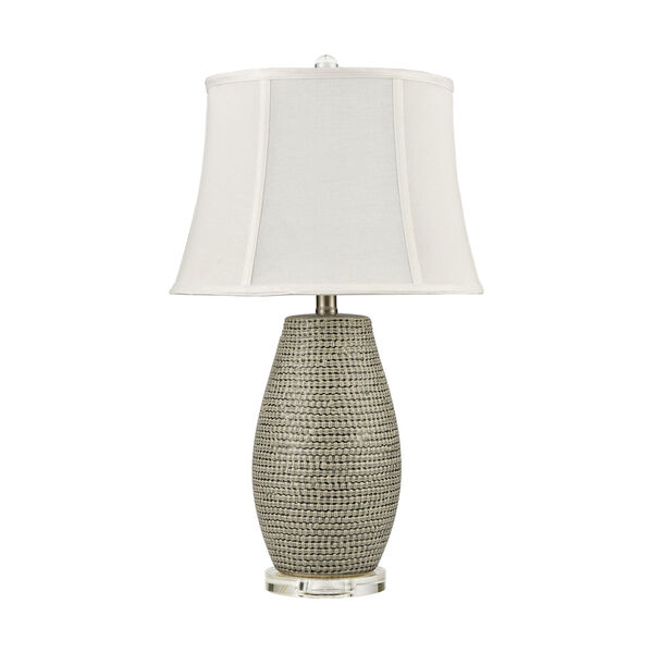 Port Lewick Gray Silver Grey Galze Clear Crystal One-Light Table Lamp, image 2