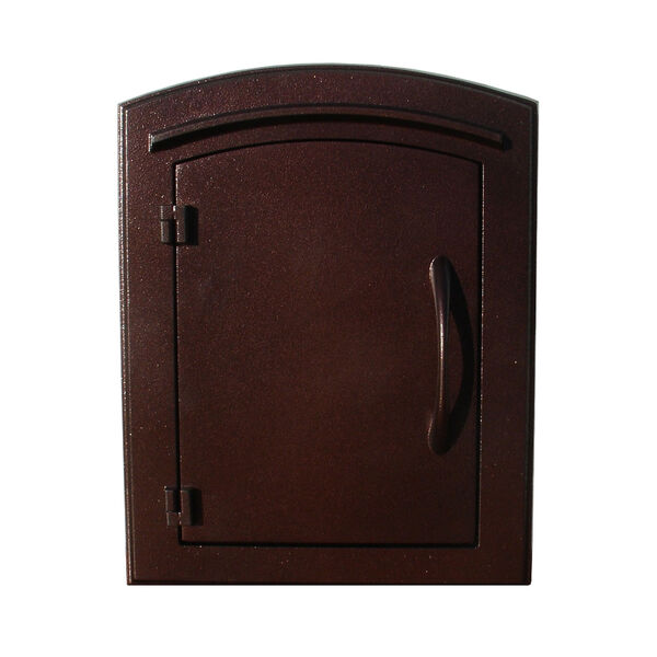 Manchester Antique Copper Non-Locking Column Mount Mailbox - (Open Box), image 1
