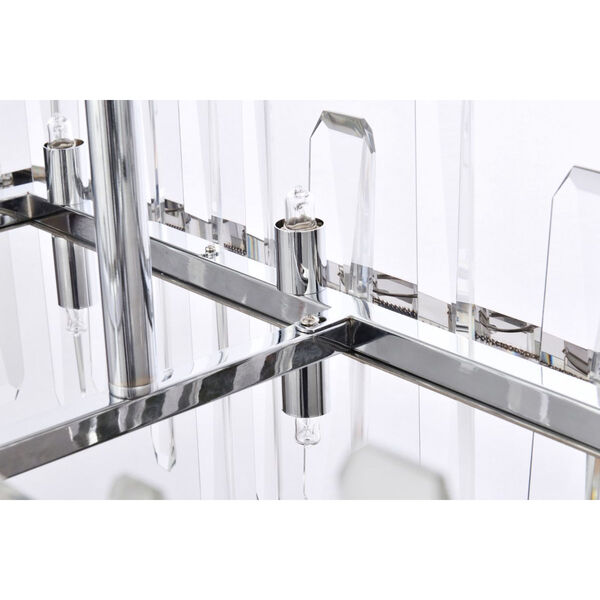 Serena Chrome and Clear 36-Inch Rectangle Chandelier, image 6