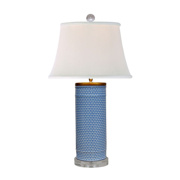Porcelain Blue and White 33-Inch One-Light Table Lamp, image 1