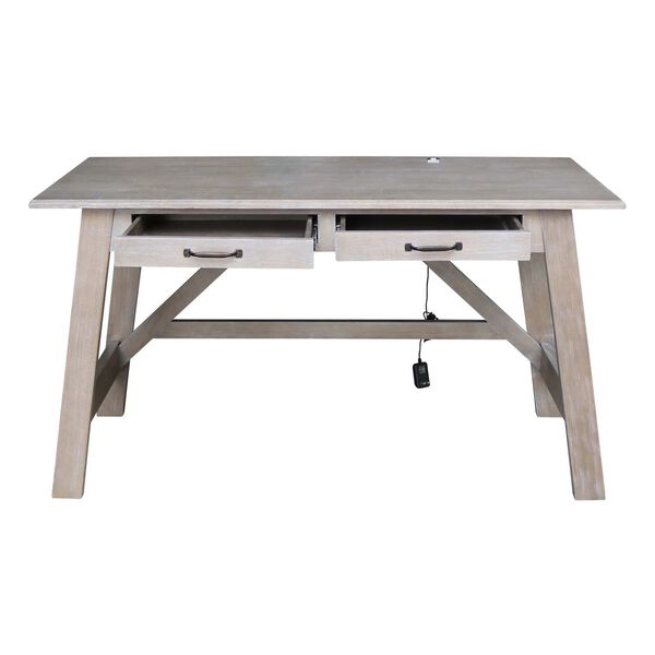 Serendipity Washed Gray Taupe Desk with Two Drawers, image 6