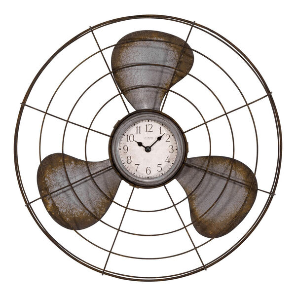 Rust Fan Design Analog Wall Clock, image 1