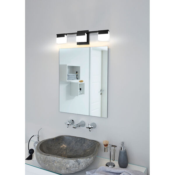 Vente Matte Black Three-Light LED Bath Vanity, image 3