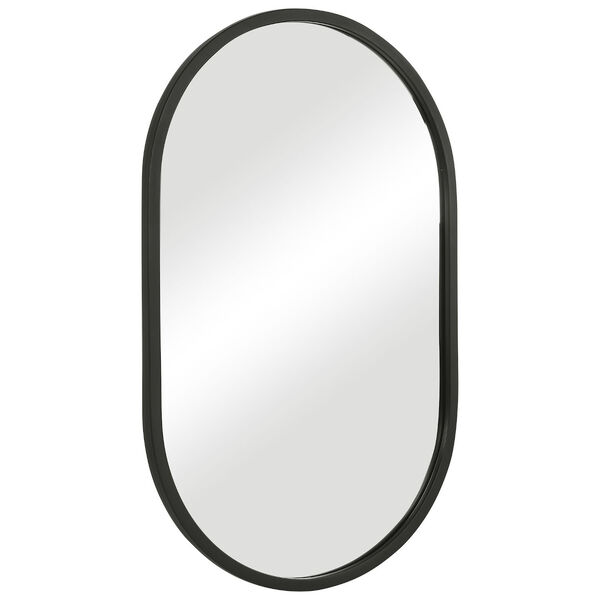 Linden Matte Black Stretched Oval Wall Mirror, image 6