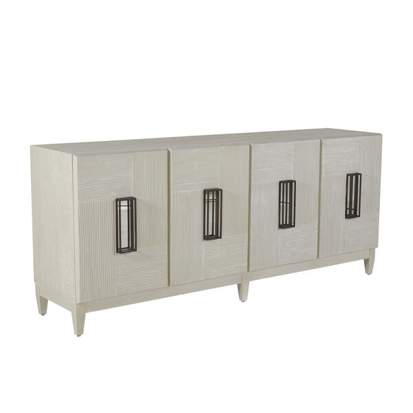Tilden Cerused White and Antique Bronze Cabinet, image 1