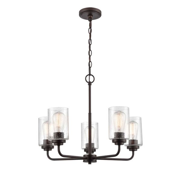 Moven Rubbed Bronze Five-Light Chandelier, image 3