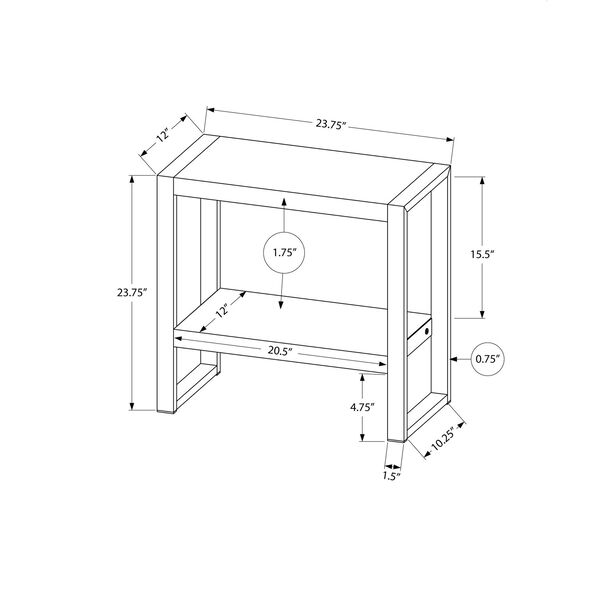 Grey Rectangle Accent Table, image 4