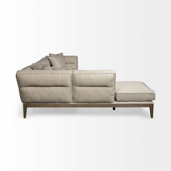 Denali Cream Upholstered Left Four Seater Sectional Sofa, image 4
