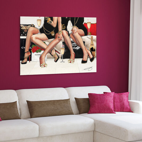 Girls Night Frameless Free Floating Tempered Glass Graphic Wall Art, image 4