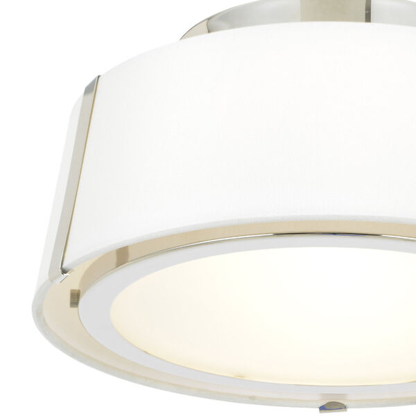 Fulton Polished Nickel Two-Light Flush Mount with Silk Shade, image 4