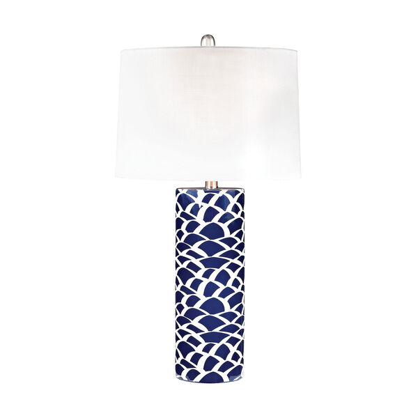 Scales Navy Blue and White One-Light Table Lamp, image 1
