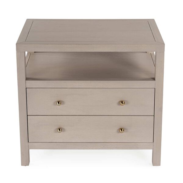 Celine Antique Taupe Two Drawer Wide Nightstand, image 4