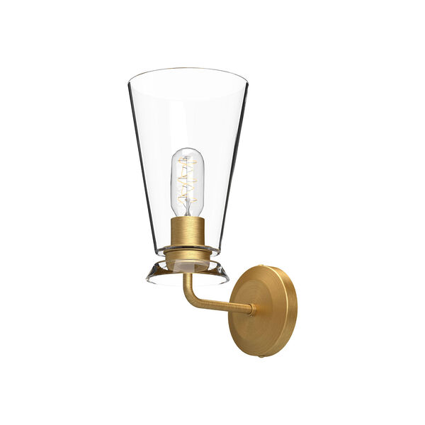 Salem Brushed Gold One-Light Wall Sconce with Clear Glass, image 1