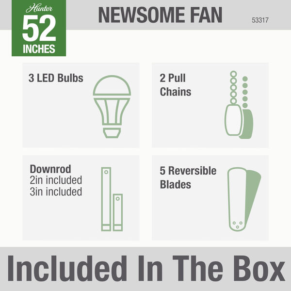 Newsome Premier Bronze 52-Inch Three-Light Fluorescent Adjustable Ceiling Fan, image 8