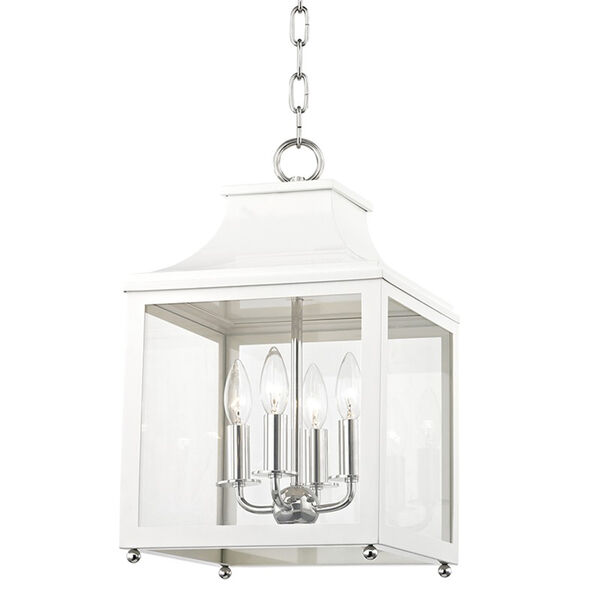 Leigh Polished Nickel White 4-Light 11.5-Inch Pendant, image 1
