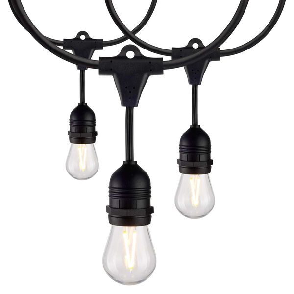 Black 24-Foot S14 LED String Light Fixture, image 1
