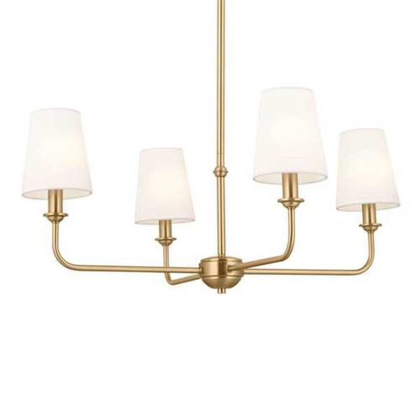 Pallas Brushed Natural Brass Four-Light Mini Chandelier, image 1