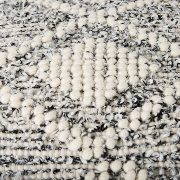 Ekiya Black and White Yarn and Wool Patterned Pouf, image 6