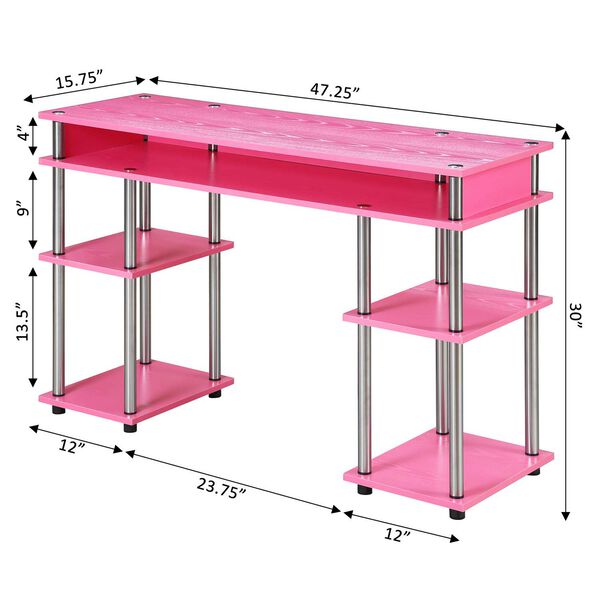 Designs2Go Pink No Tools Student Desk, image 3