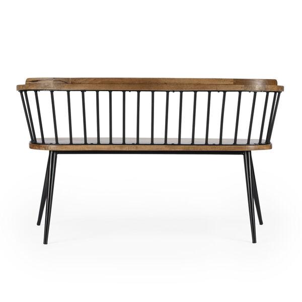 Tempe Brown and Black Spindle Back Bench, image 5