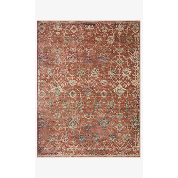 Giada Terracotta and Multicolor Round: 5 Ft. x 5 Ft.  Rug, image 1