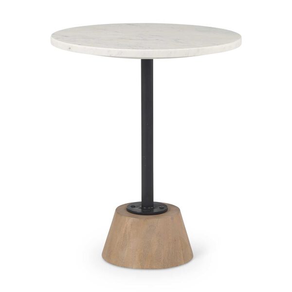 Maxwell Marble Top Pedestal End Table, image 1