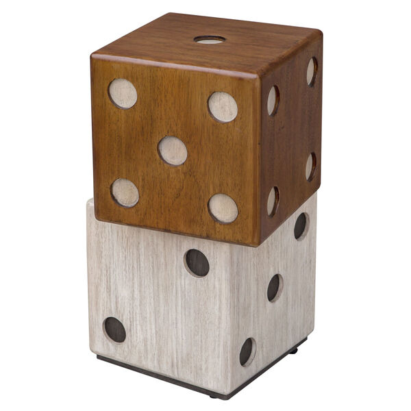 Roll the Dice Ebony and White Accent Table, image 1