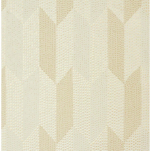 Mid Century Beige and Gray Metallic Wallpaper - SAMPLE SWATCH ONLY, image 1