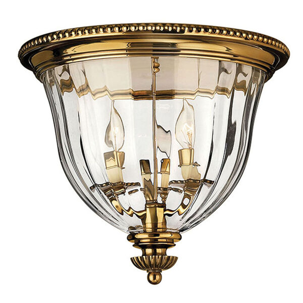 Oxford Small Burnished Brass Flush Mount Ceiling Light, image 4