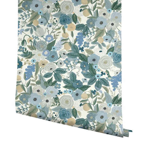 Garden Party Blue Peel and Stick Wallpaper, image 5