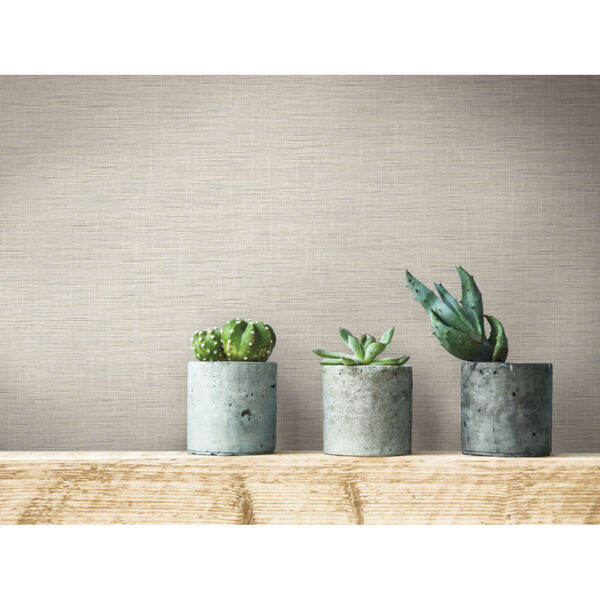 Simply Farmhouse Caramel Silk Linen Weave Wallpaper, image 1